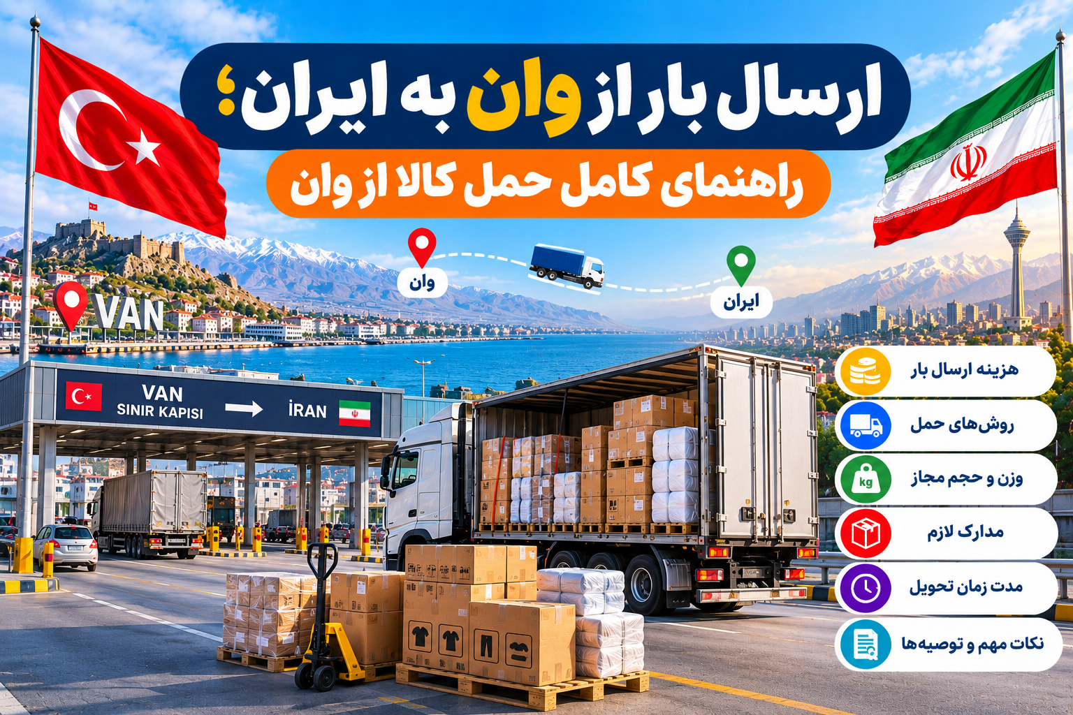 ارسال بار از وان به ایران؛ راهنمای کامل حمل کالا از وان